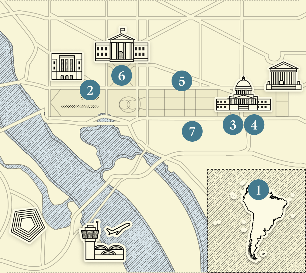A numbered map of DC.