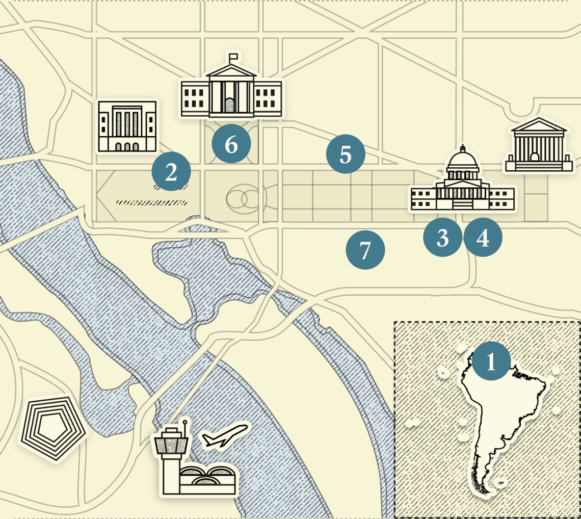 A numbered map of DC.