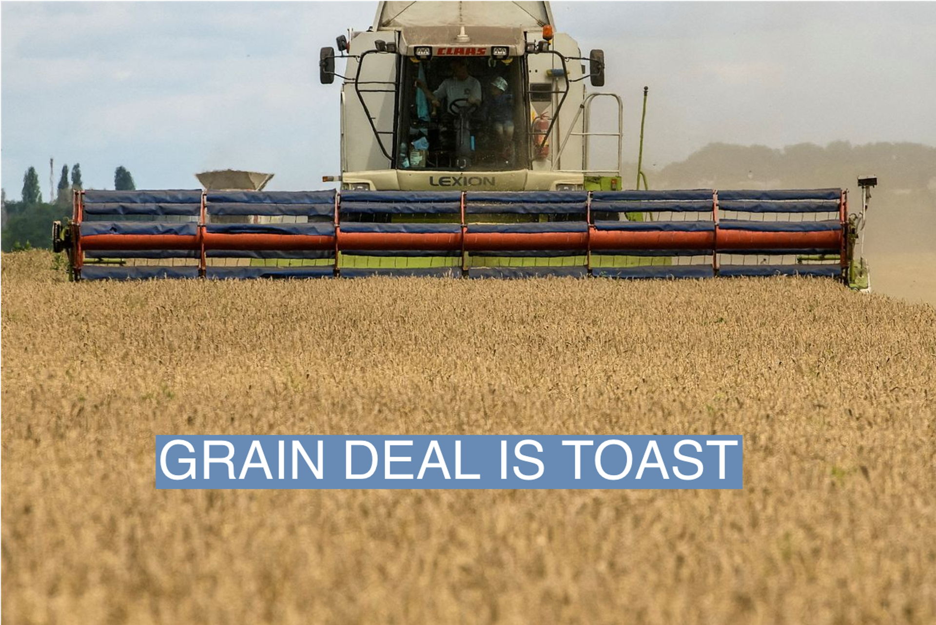 A combine harvests wheat in a field near the village of Zghurivka in Kyiv region, Ukraine August 9, 2022.