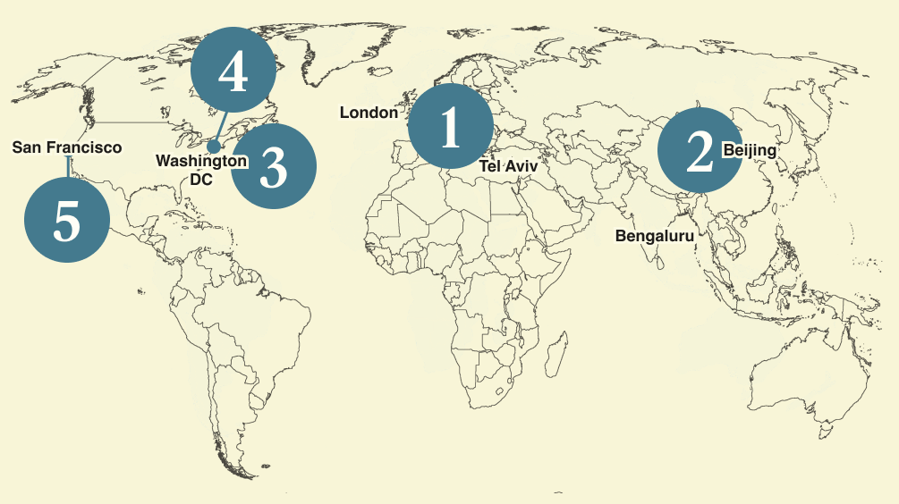 A map of the world.