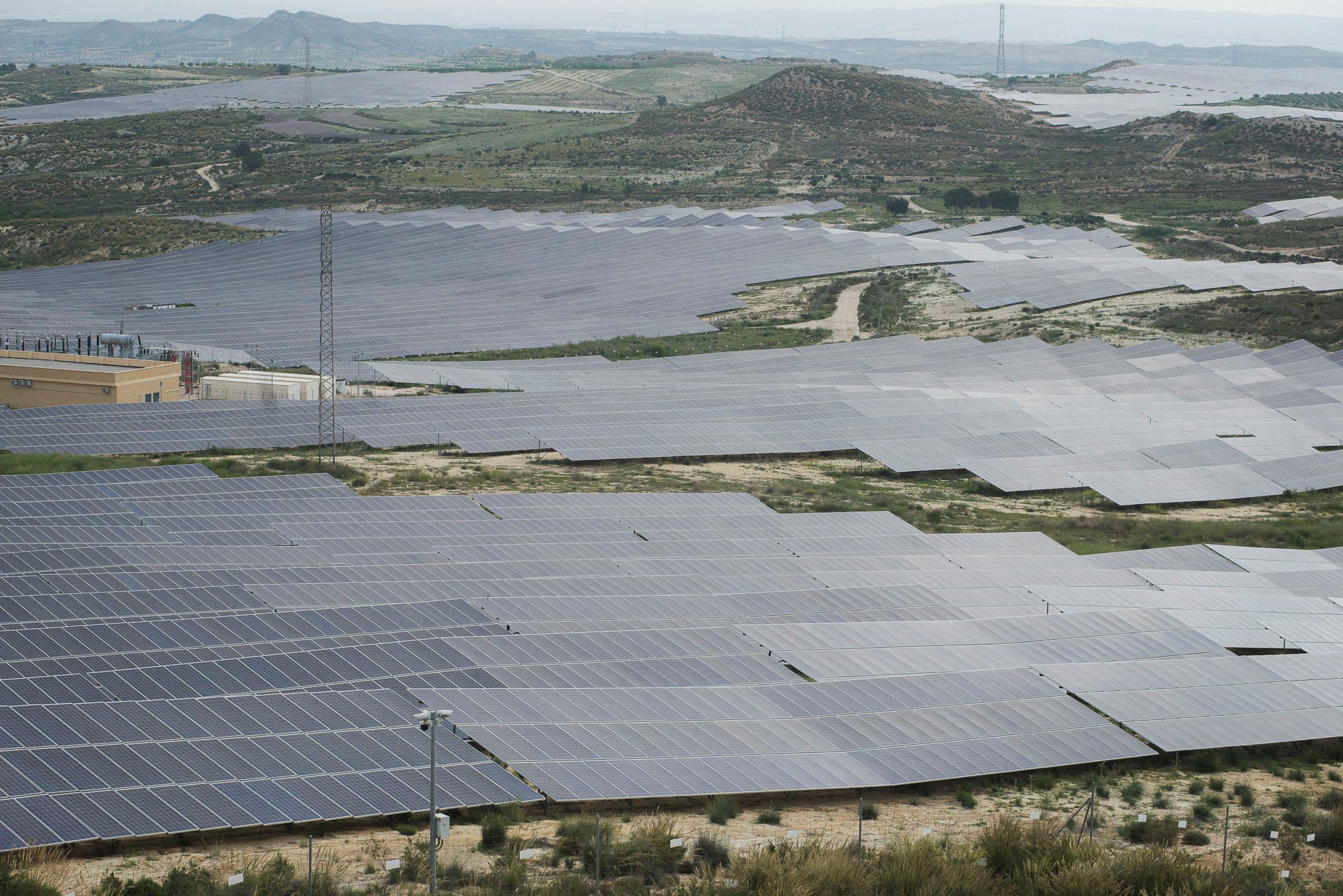 Solar panels in Mula, Murcia Region, Spain.