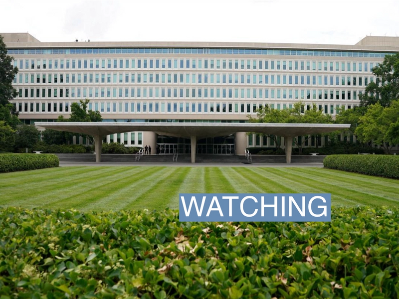 View of the main entrance of CIA headquarters in Langley, Virginia, U.S., July 8, 2022. REUTERS/Kevin Lamarque/File Photo