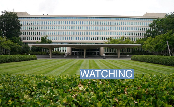 View of the main entrance of CIA headquarters in Langley, Virginia, U.S., July 8, 2022. REUTERS/Kevin Lamarque/File Photo