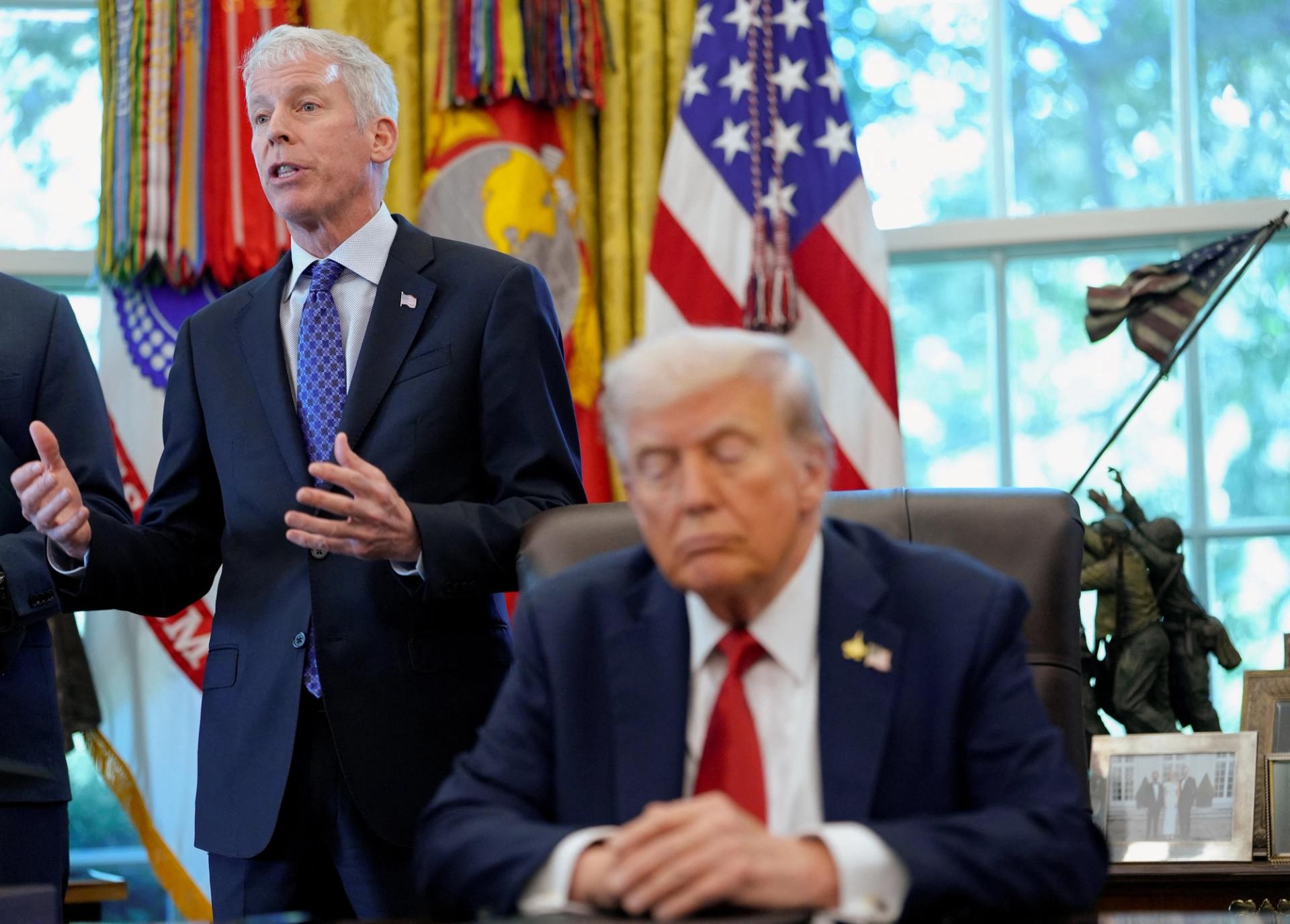 Energy Secretary Chris Wright and President Trump 