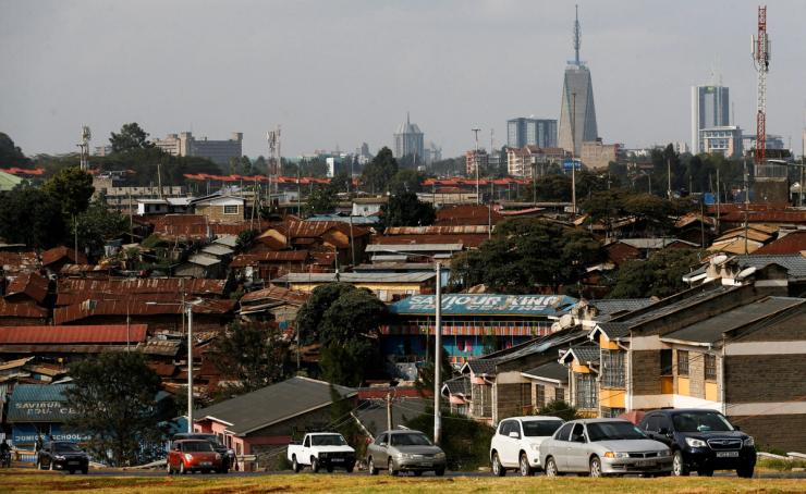 View of the skyline of Upper-Hill district of Nairobi.