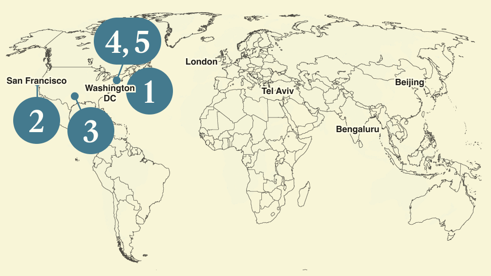 A map of the world.