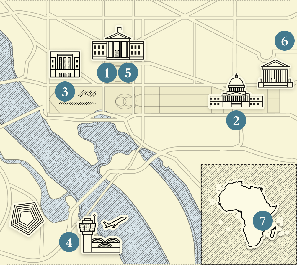 A numbered map of DC.