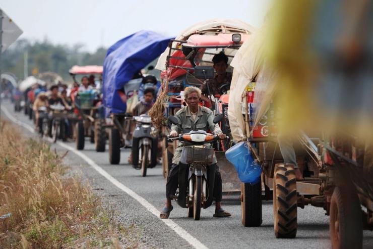 People fleeing in Cambodia.
