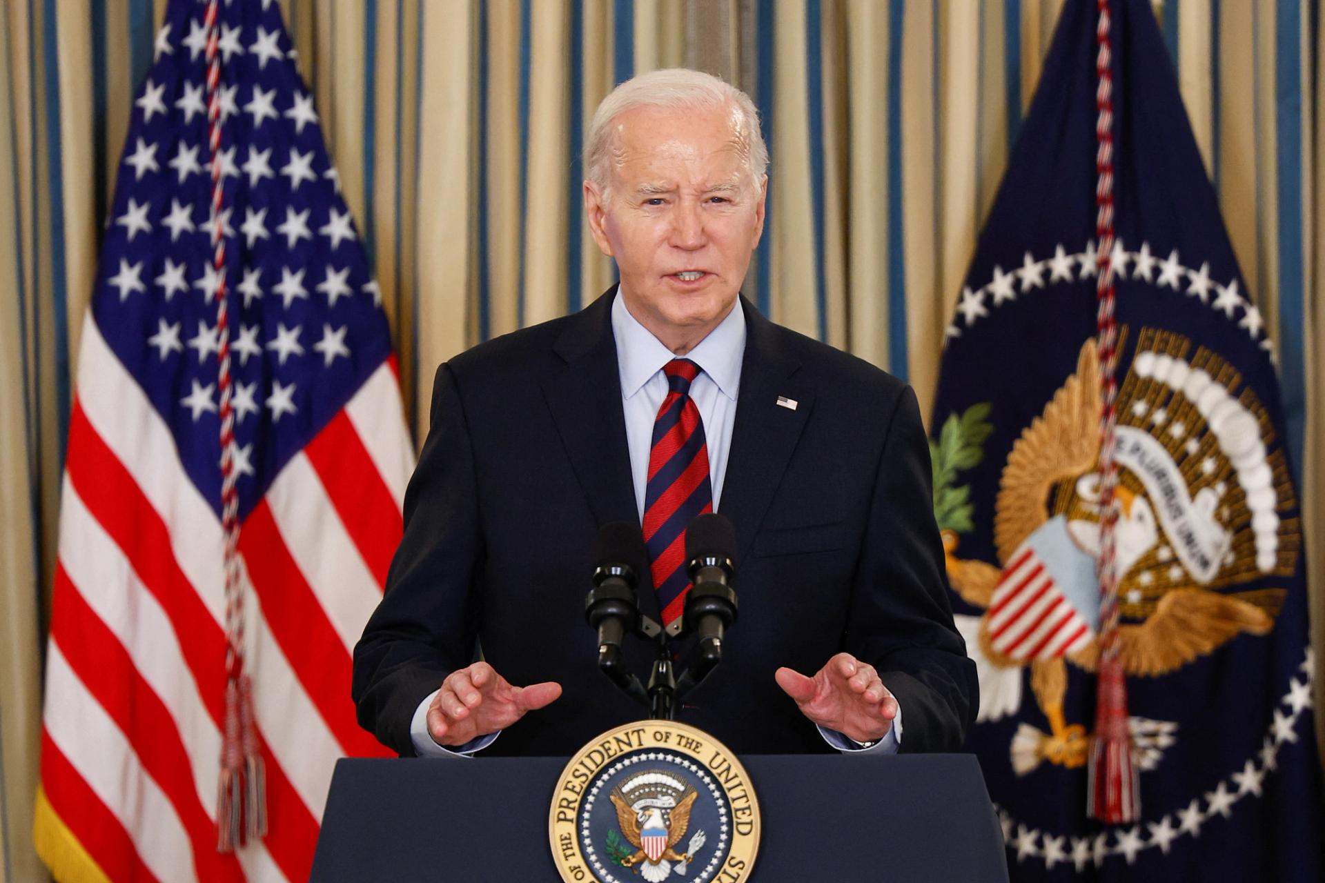 U.S. President Joe Biden delivers remarks on March 5, 2024.