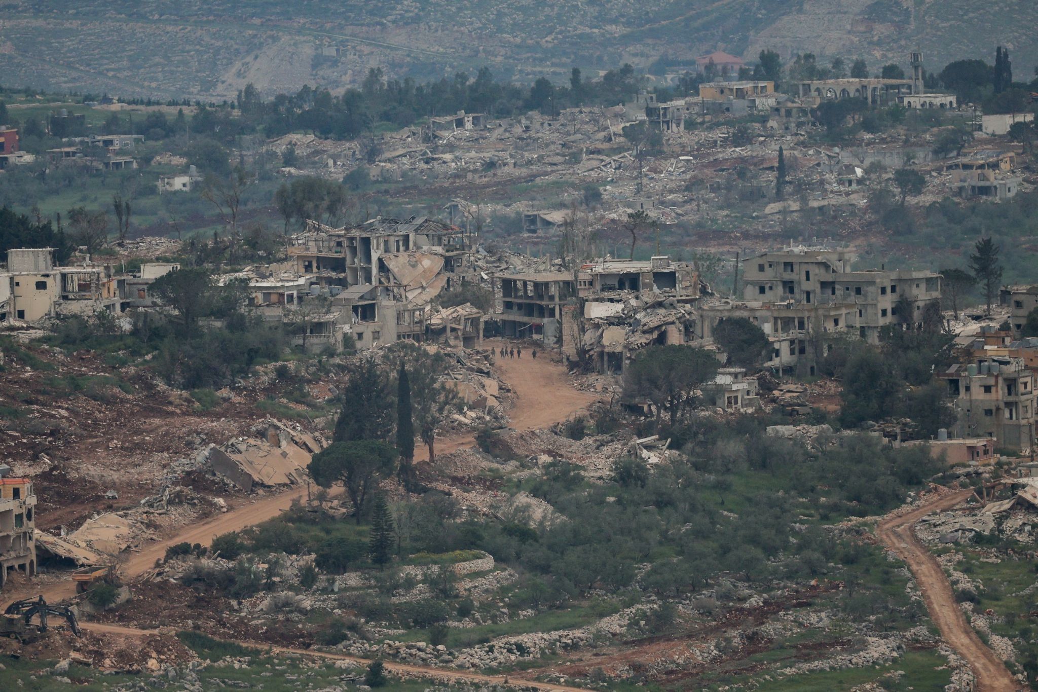 Destroyed buildings in Lebanon. 
