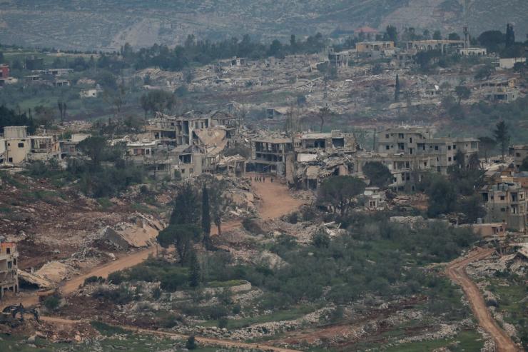 Destroyed buildings in Lebanon.