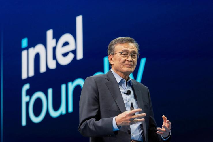 Intel’s CEO Lip-Bu Tan speaks at the company’s Annual Manufacturing Technology Conference in San Jose, California.