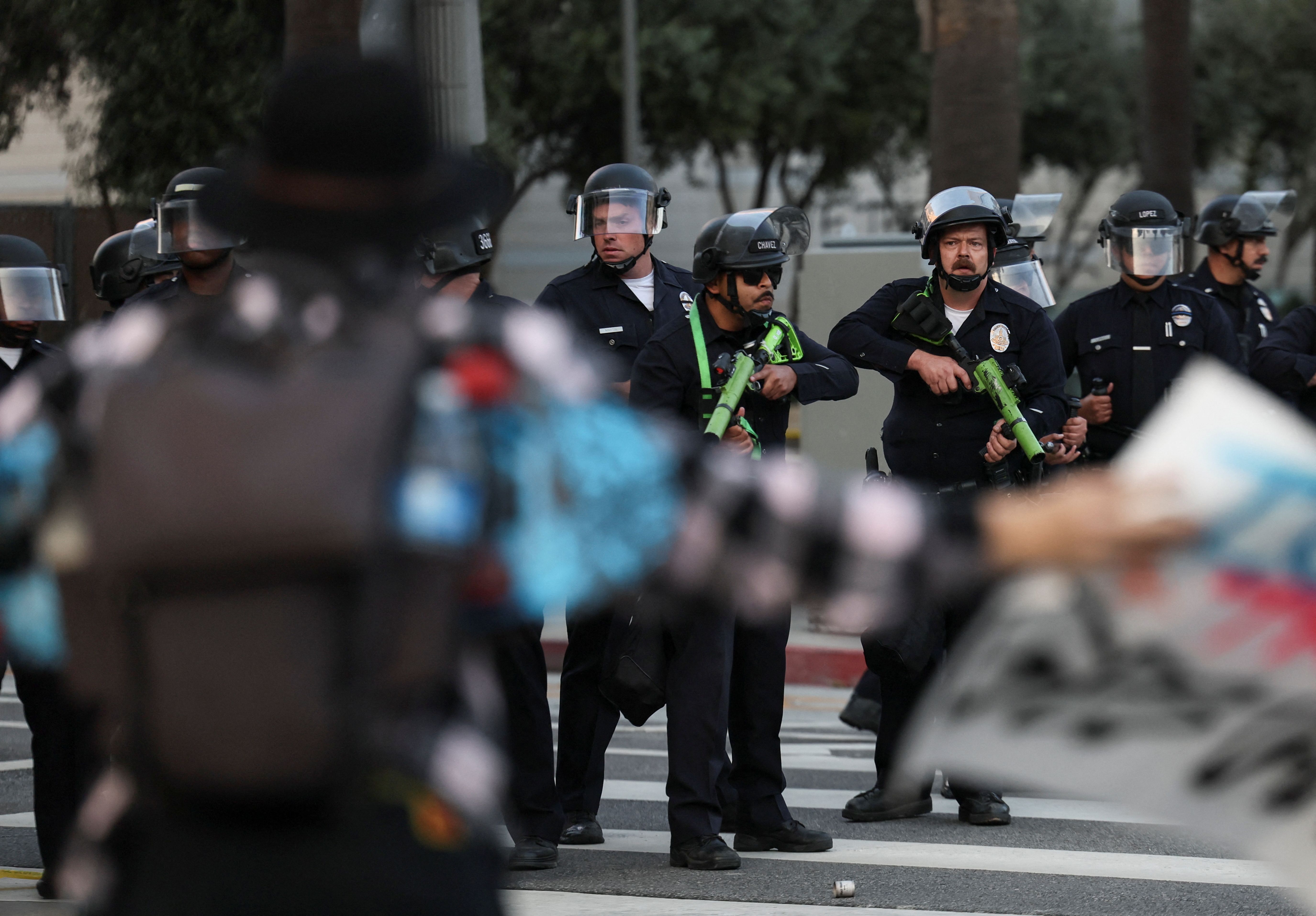 A photo of the protests in LA. 