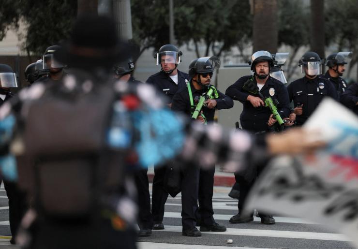 A photo of the protests in LA.