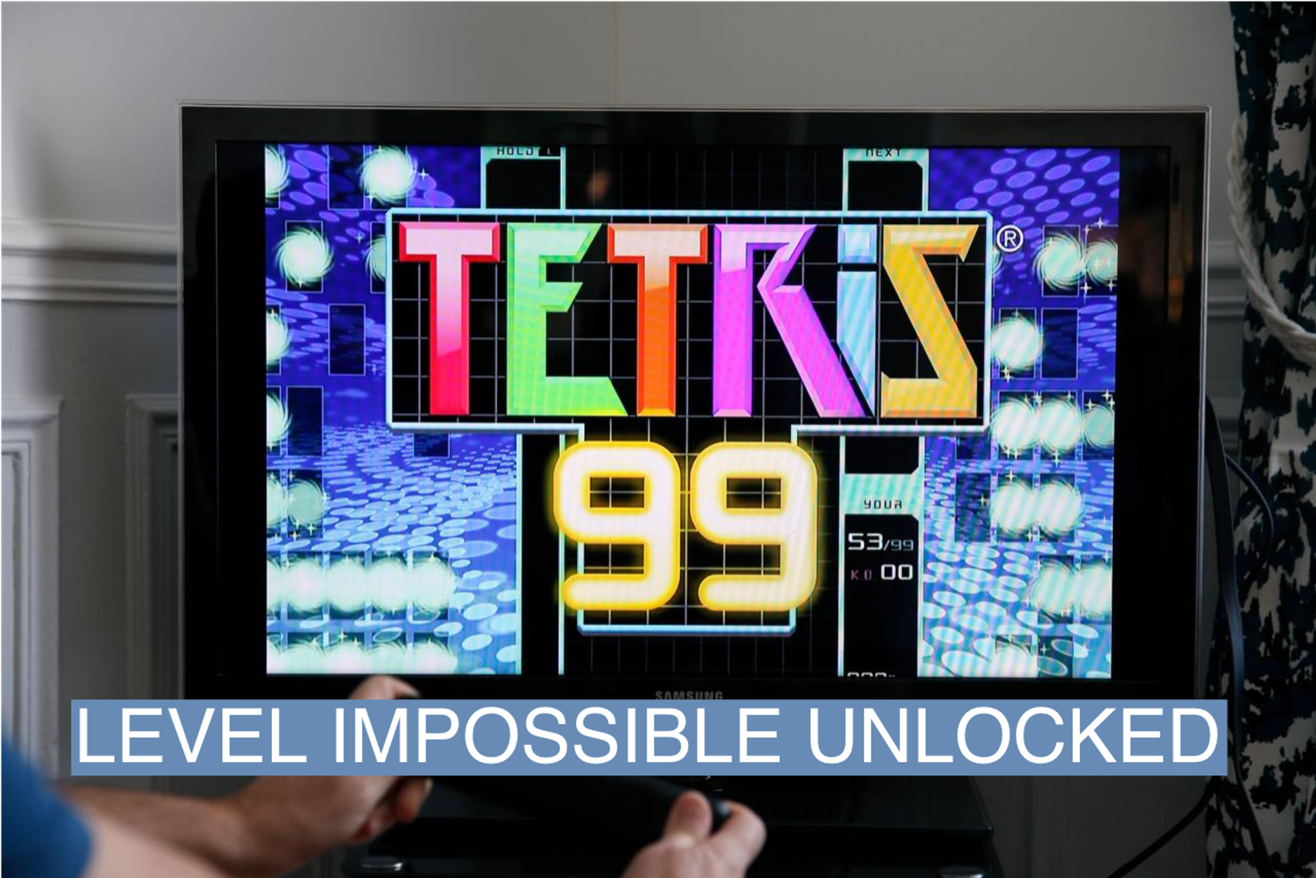A gamer plays the game Tetris 99 developed by Arika and published by Nintendo on February 18, 2019 in Paris, France. Last Wednesday the Japanese company Nintendo unveiled its new game Tetris 99, a Battle Royale version of the legendary Tetris. 