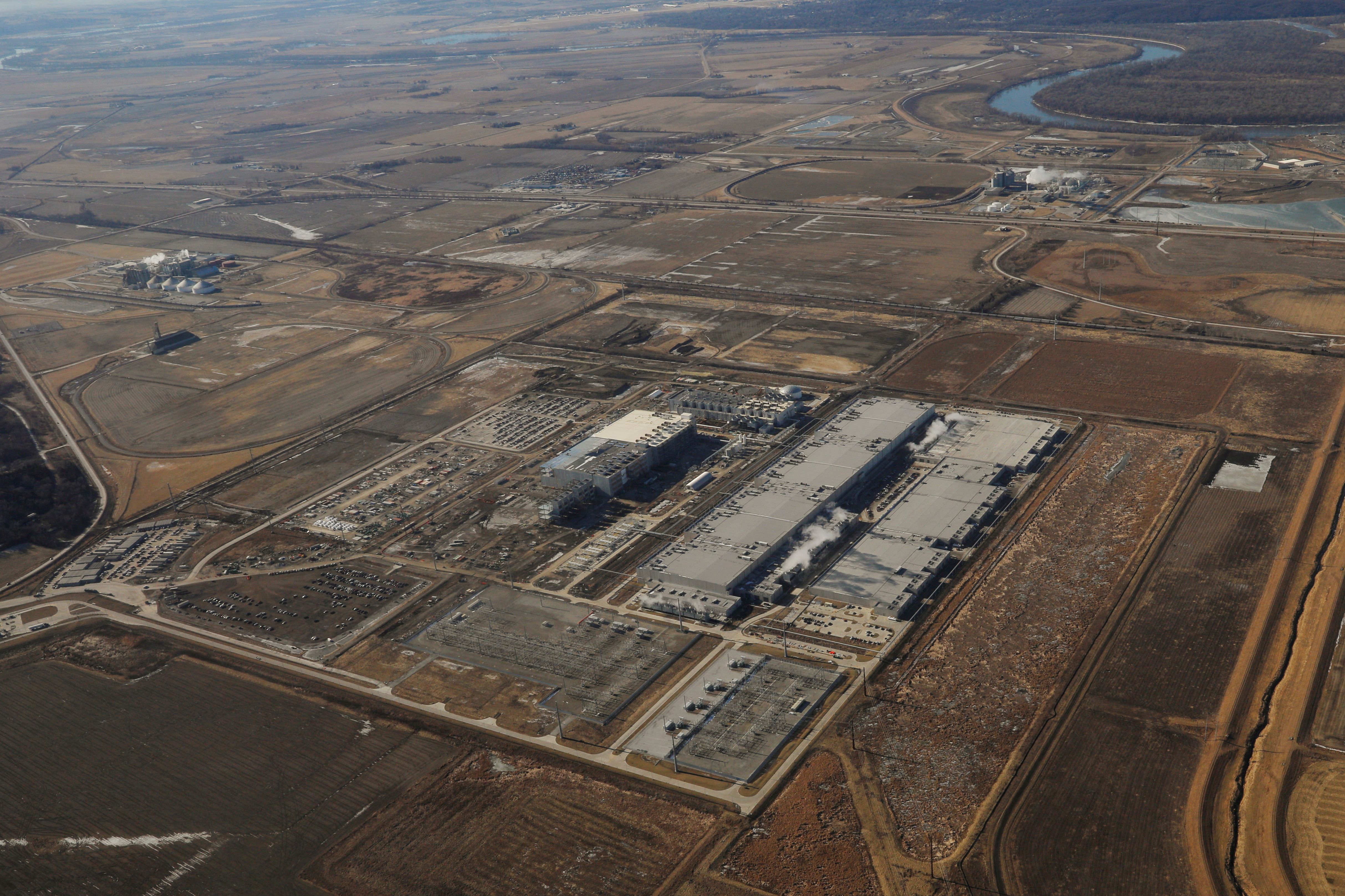 Google Data Center Southland is seen from air in Council Bluffs, Iowa.