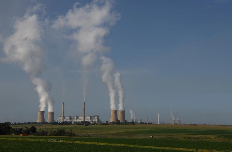Smoke billows from Kriel and Matla power stations in South Africa.