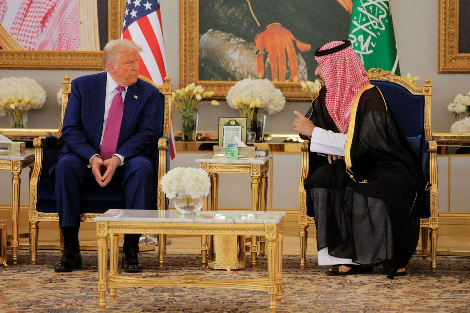 US President Donald Trump and Saudi Crown Prince Mohammed Bin Salman meet in Riyadh.