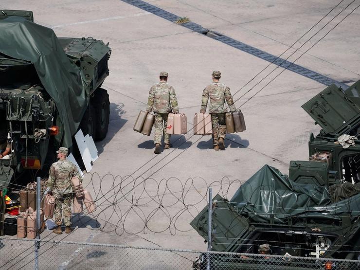 US army soldiers at a US army base near the demilitarized zone separating the two Koreas.