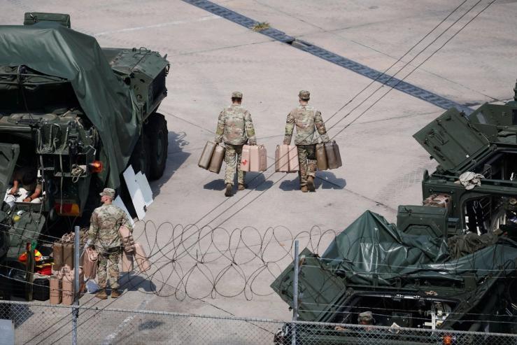US army soldiers at a US army base near the demilitarized zone separating the two Koreas.