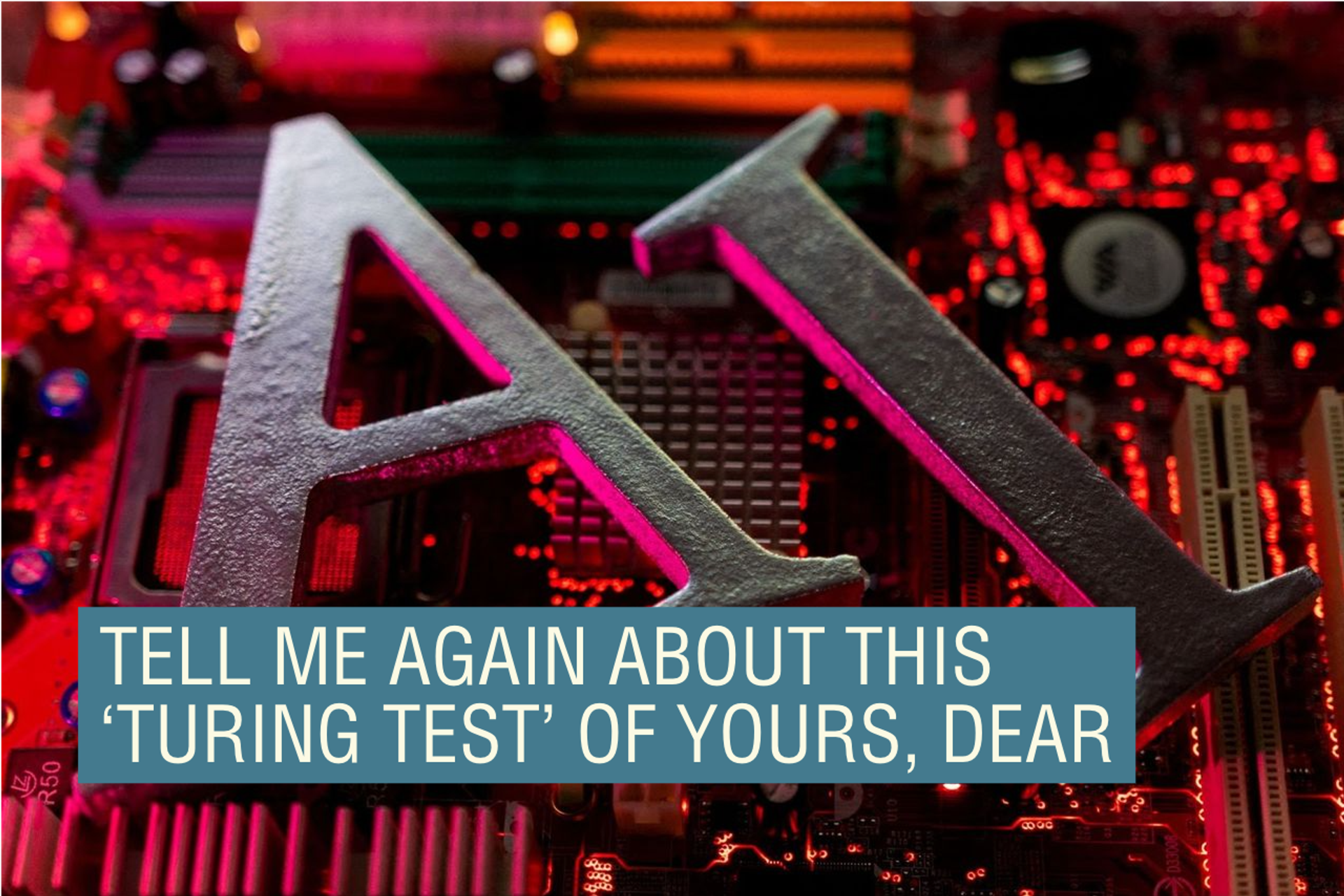 The letters AI are placed on computer motherboard