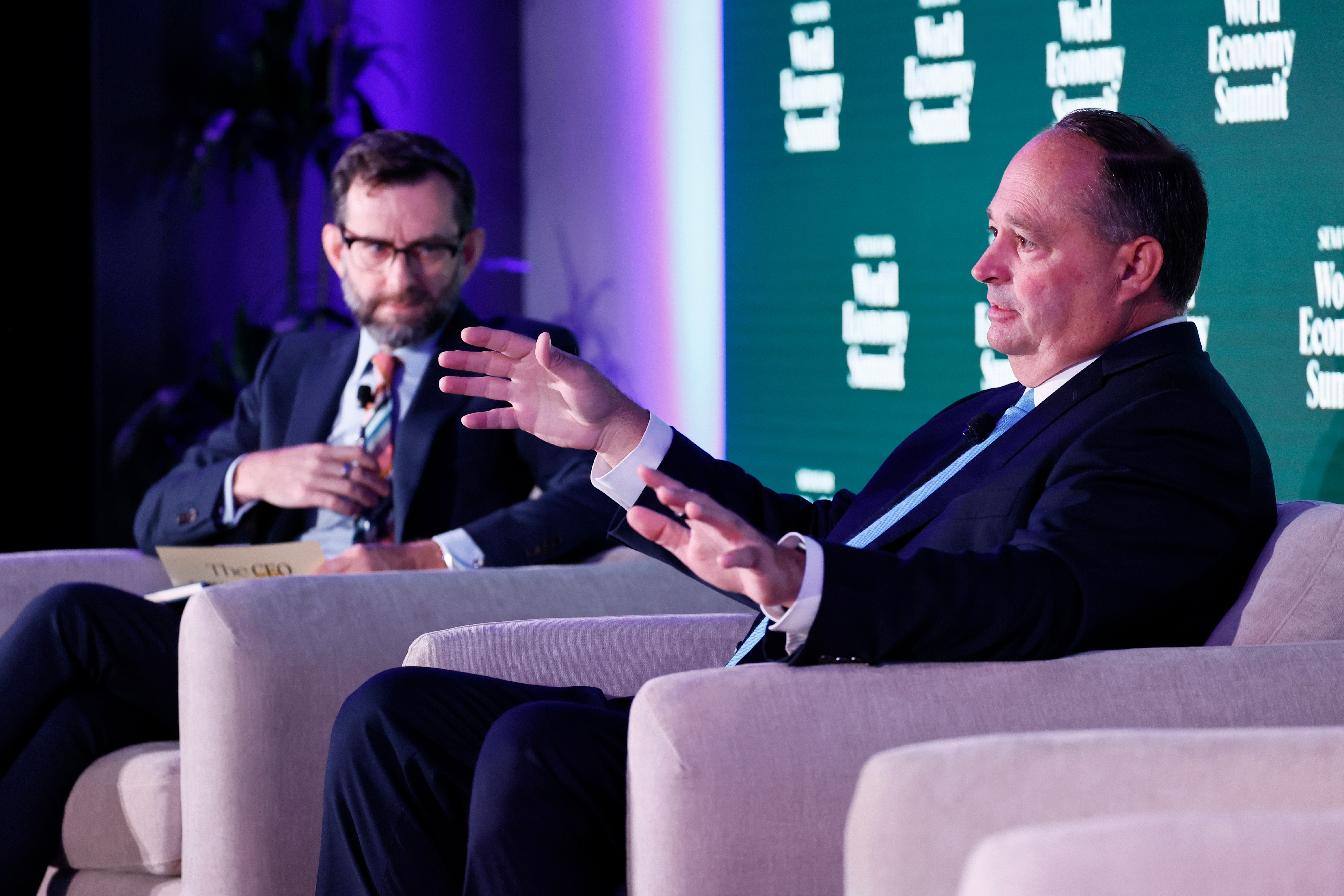 Andrew Edgecliffe-Johnson and John Hancock CEO Brooks Tingle