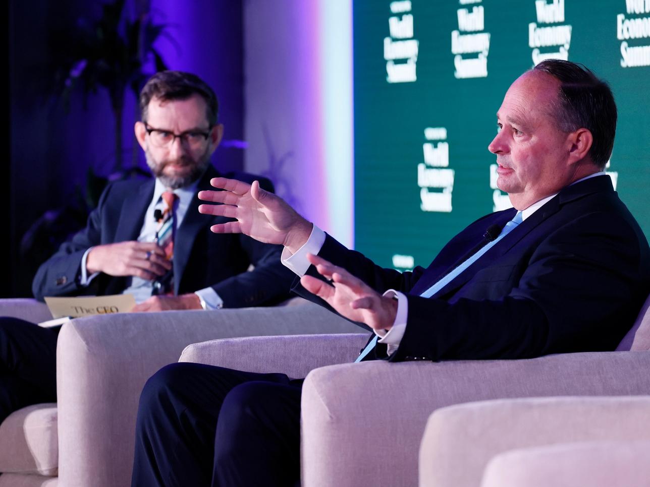 Andrew Edgecliffe-Johnson and John Hancock CEO Brooks Tingle