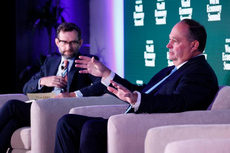 Andrew Edgecliffe-Johnson and John Hancock CEO Brooks Tingle