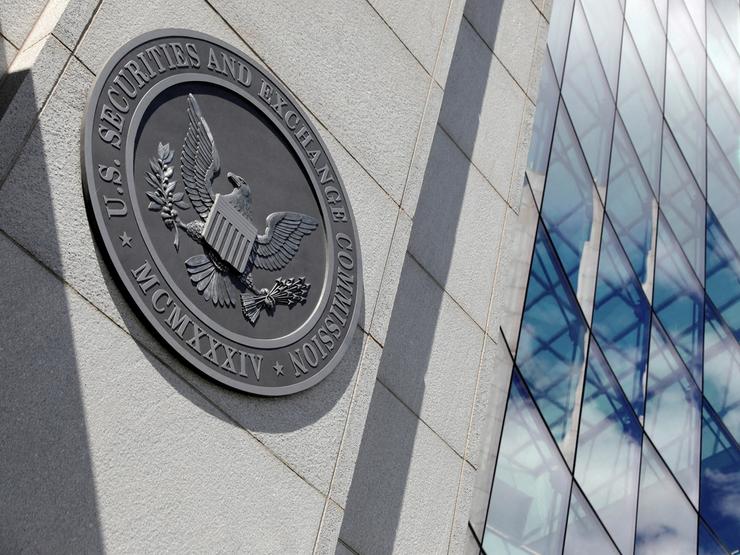 The seal of the Securities and Exchange Commission (SEC) is seen at their headquarters in Washington.
