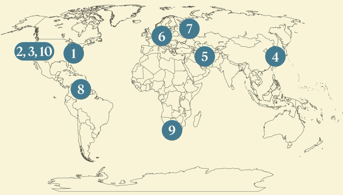 World map.