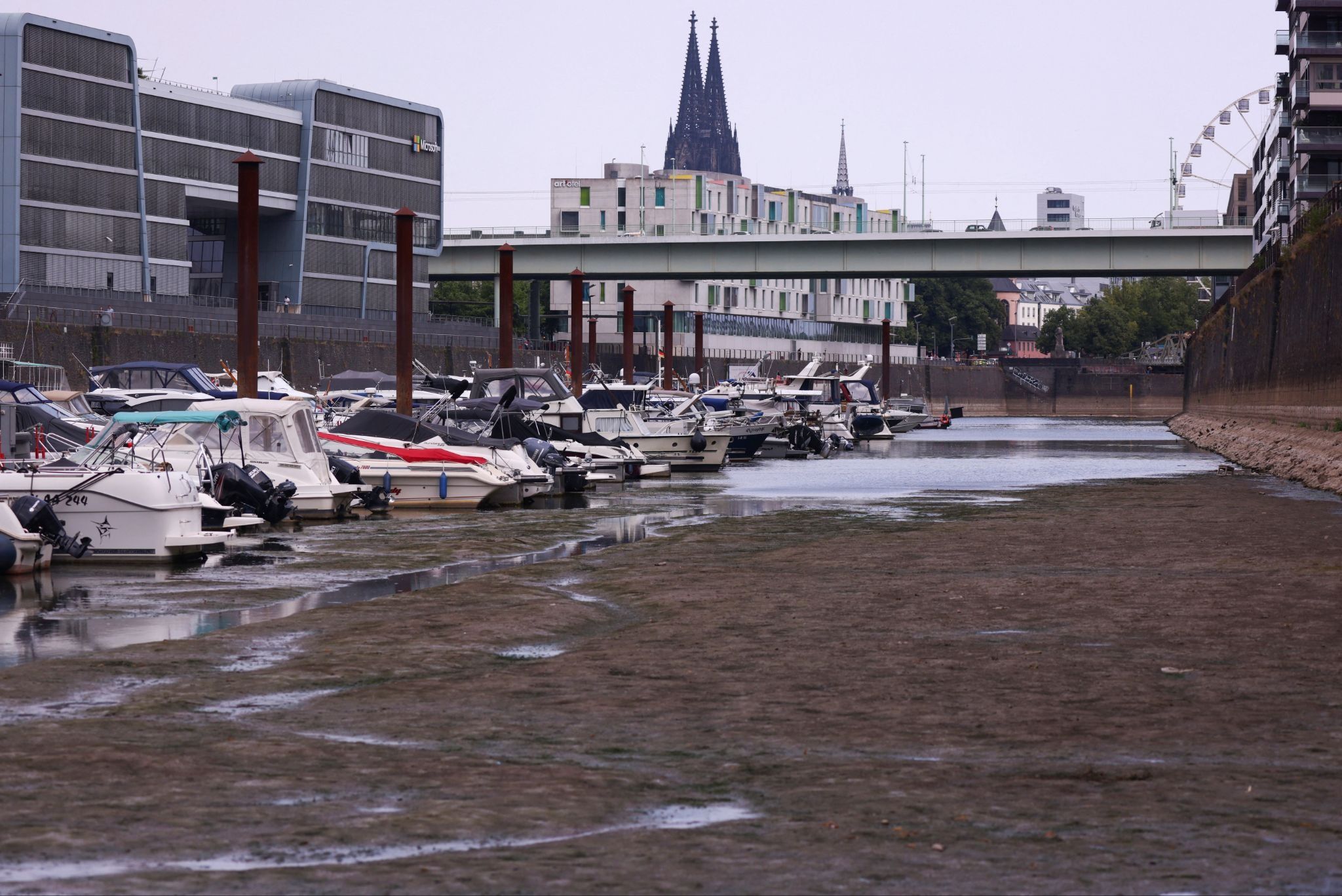 The Rhine river in Cologne. 
