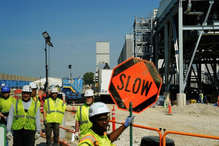 A data center construction site