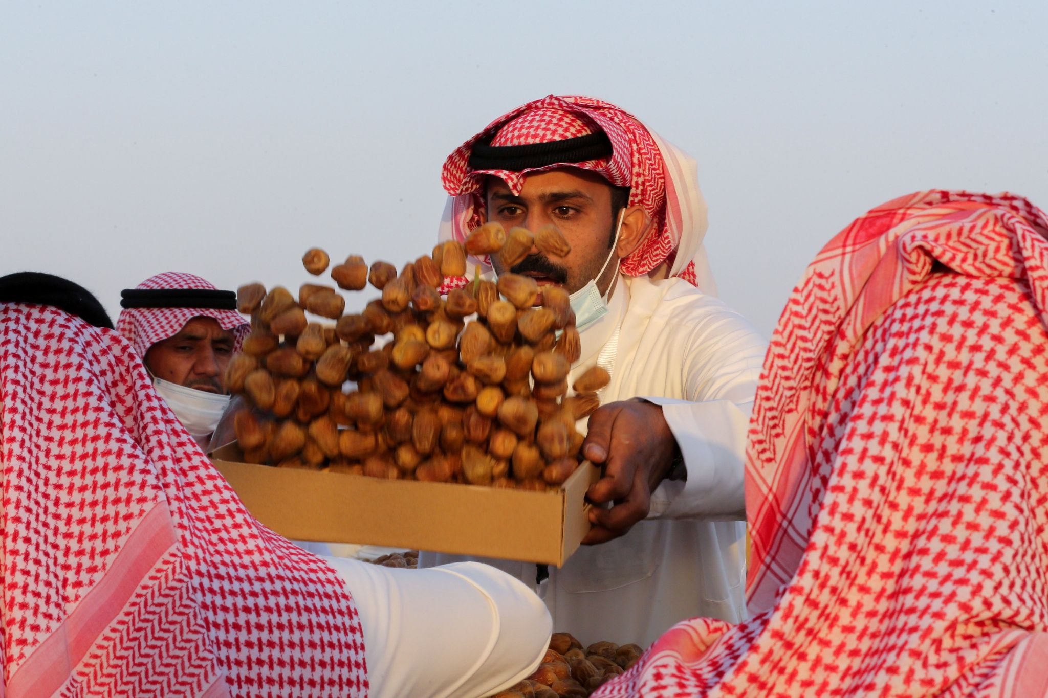 A Saudi farmer in Al-Qassim, Saudi Arabia. 
