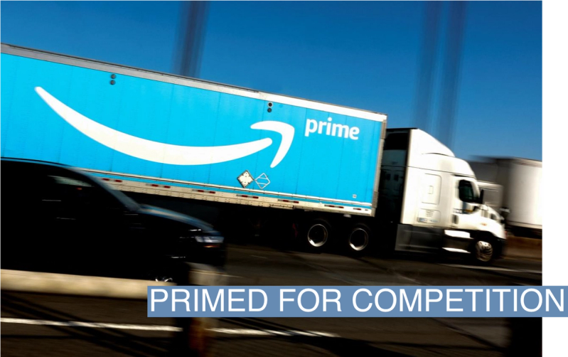 An Amazon Prime truck in New York City.