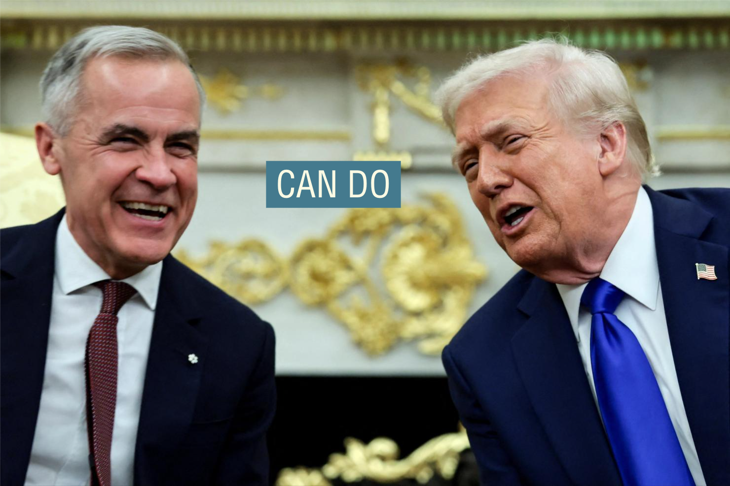 US President Donald Trump and Canada’s Prime Minister Mark Carney in the Oval Office at the White House on Oct. 7, 2025. 