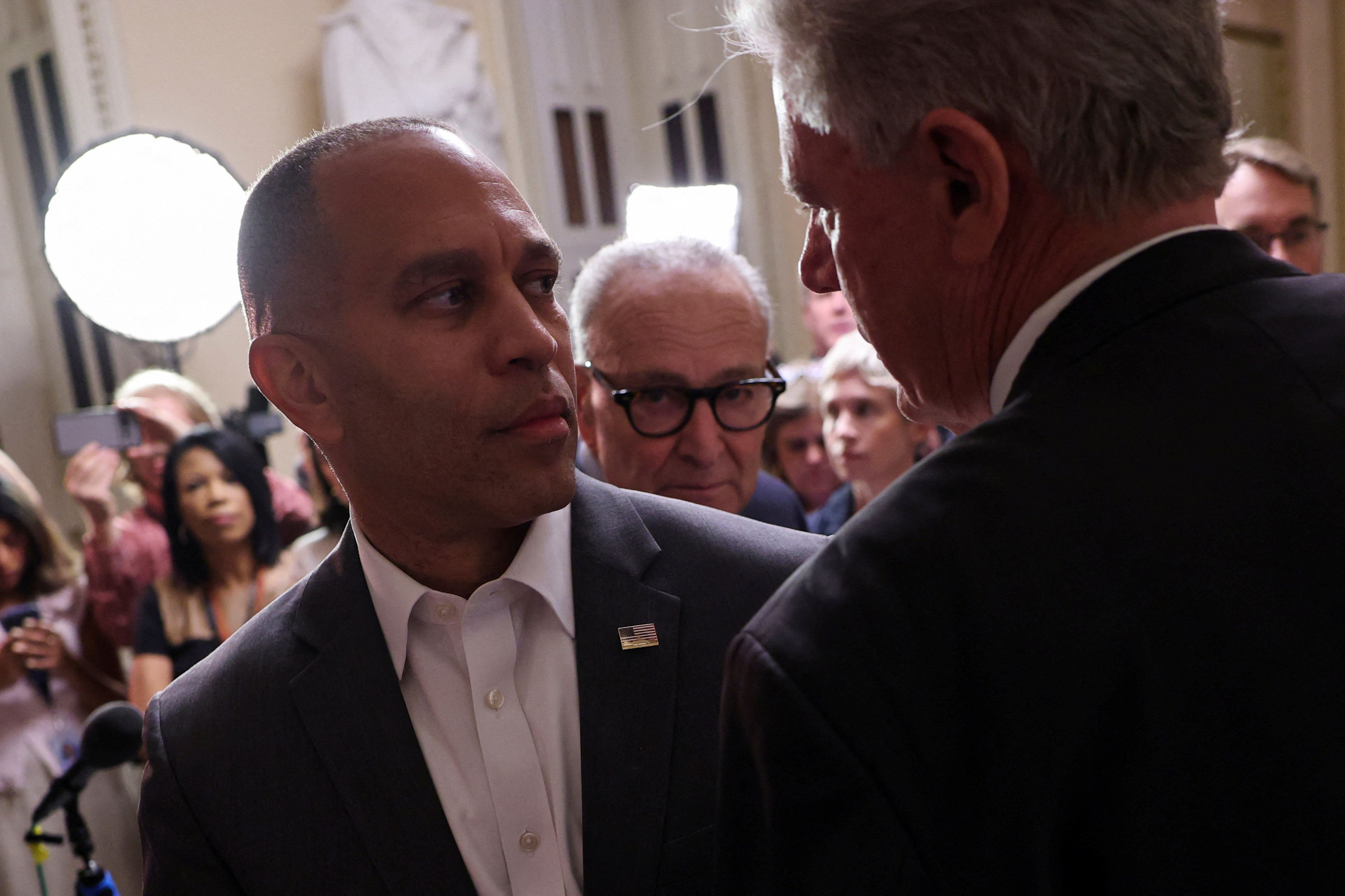 Hakeem Jeffries and Chuck Schumer