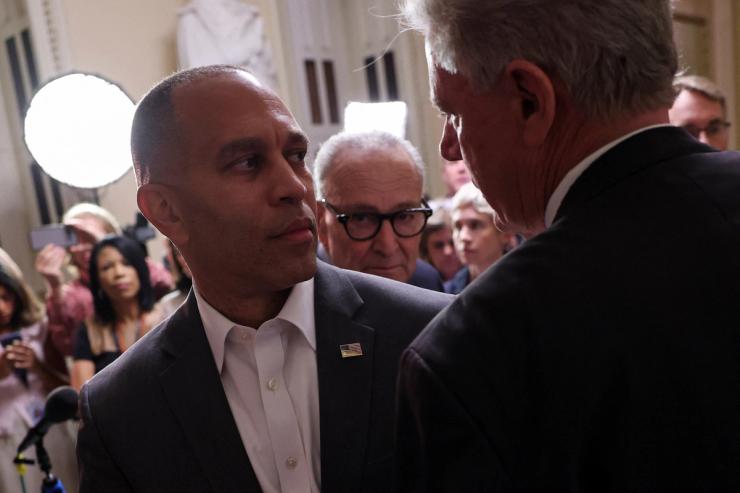 Hakeem Jeffries and Chuck Schumer