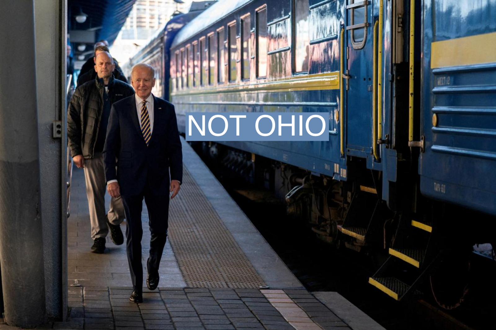Joe Biden arrives in Kyiv.