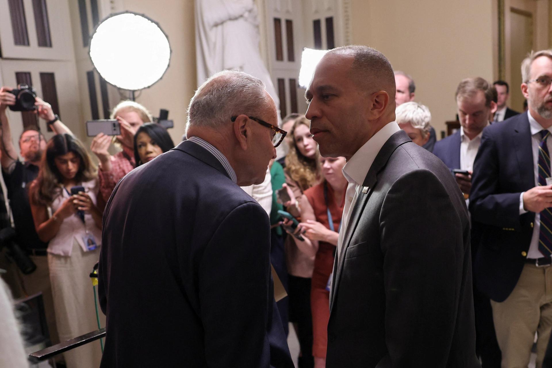 House Minority Leader Hakeem Jeffries and Senate Minority Leader Chuck Schumer.