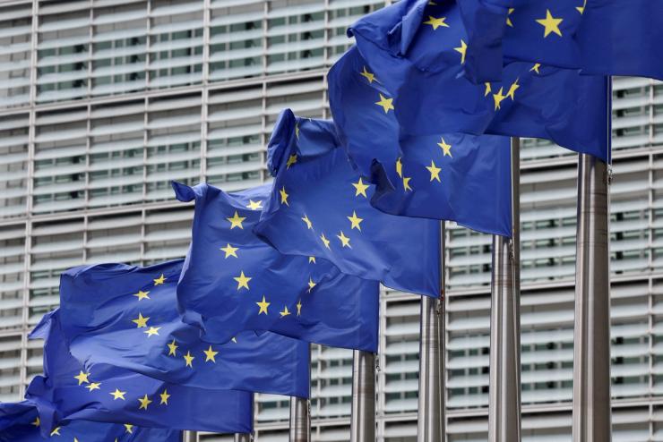 EU flags.