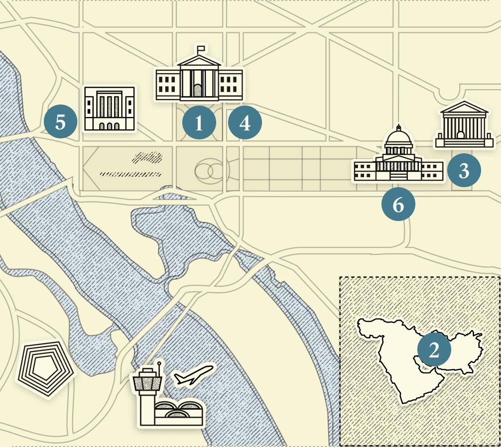 A numbered map of DC.