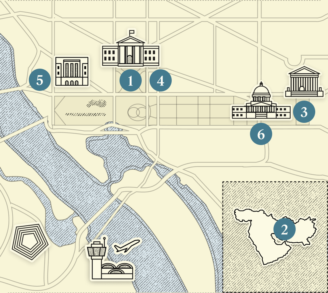 A numbered map of DC.