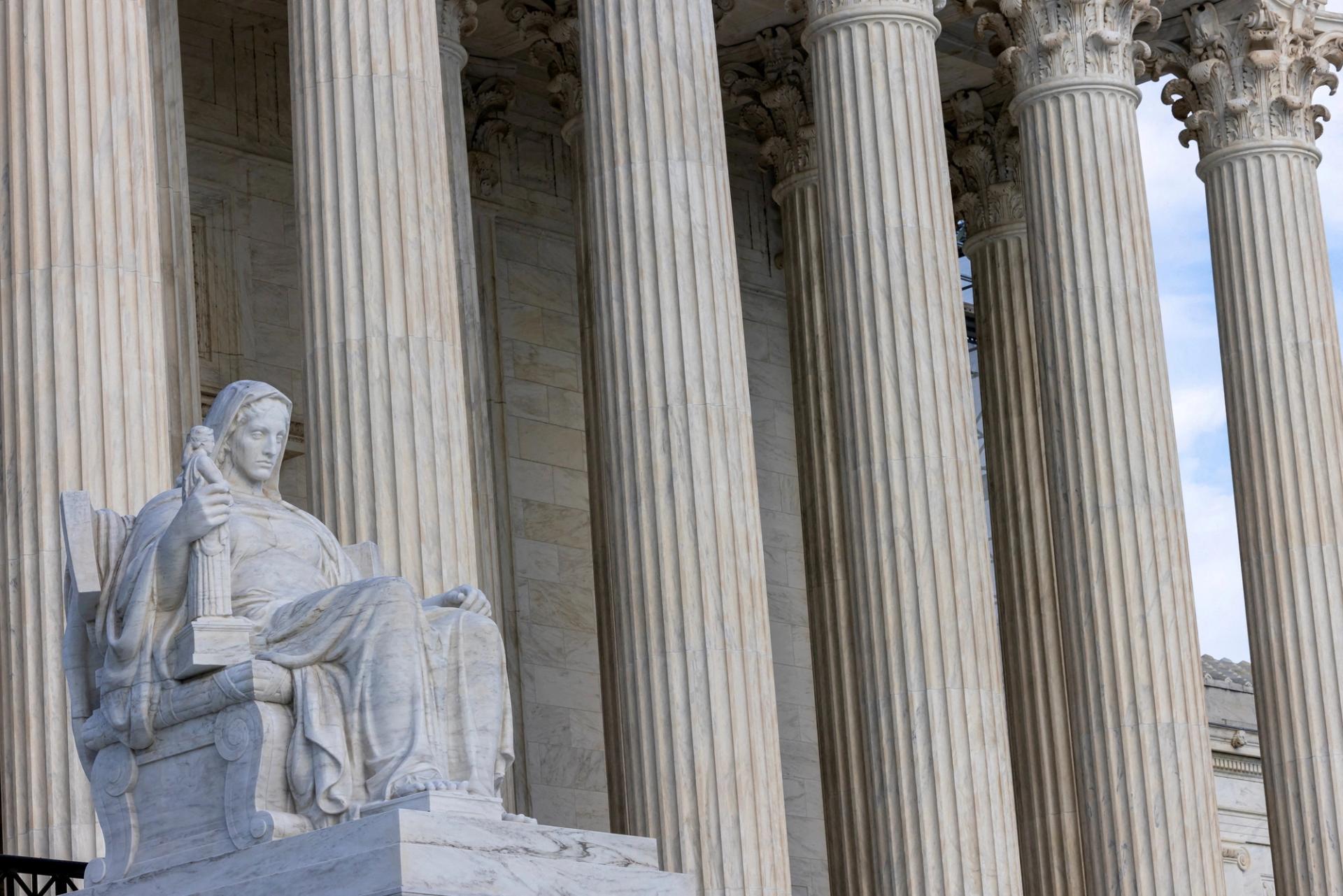 A view of the US Supreme Court in Washington, US.