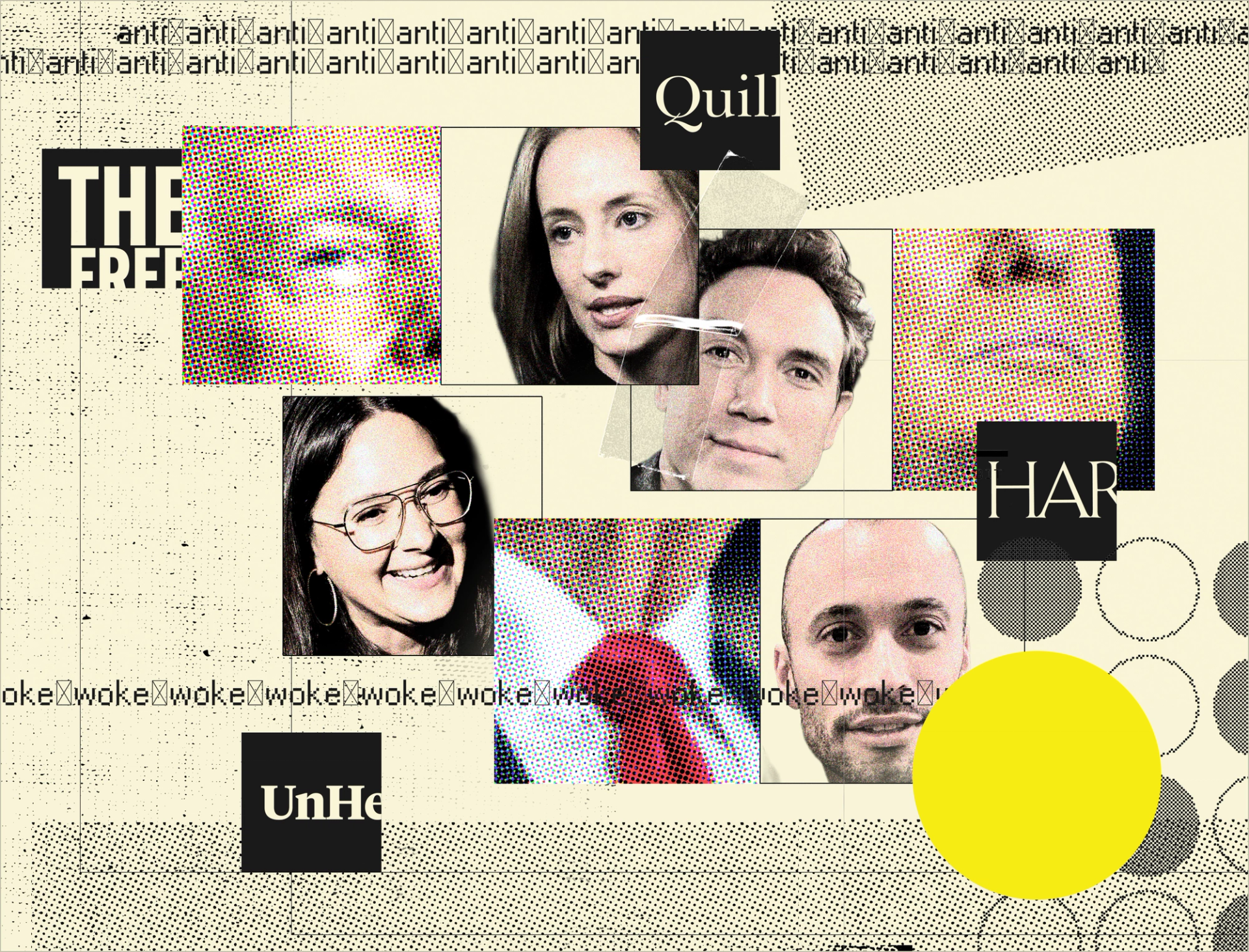 An illustration showing anti-woke media