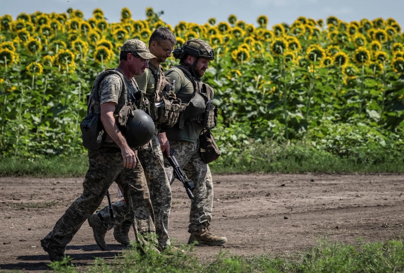 Sappers of 128th separate territorial defence brigade of the Armed Forces of Ukraine take part in a training, amid Russia's attack on Ukraine, in Donetsk region, Ukraine August 2, 2023. 