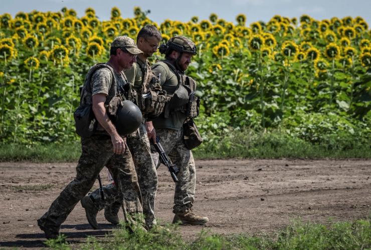 Sappers of 128th separate territorial defence brigade of the Armed Forces of Ukraine take part in a training, amid Russia’s attack on Ukraine, in Donetsk region, Ukraine August 2, 2023.