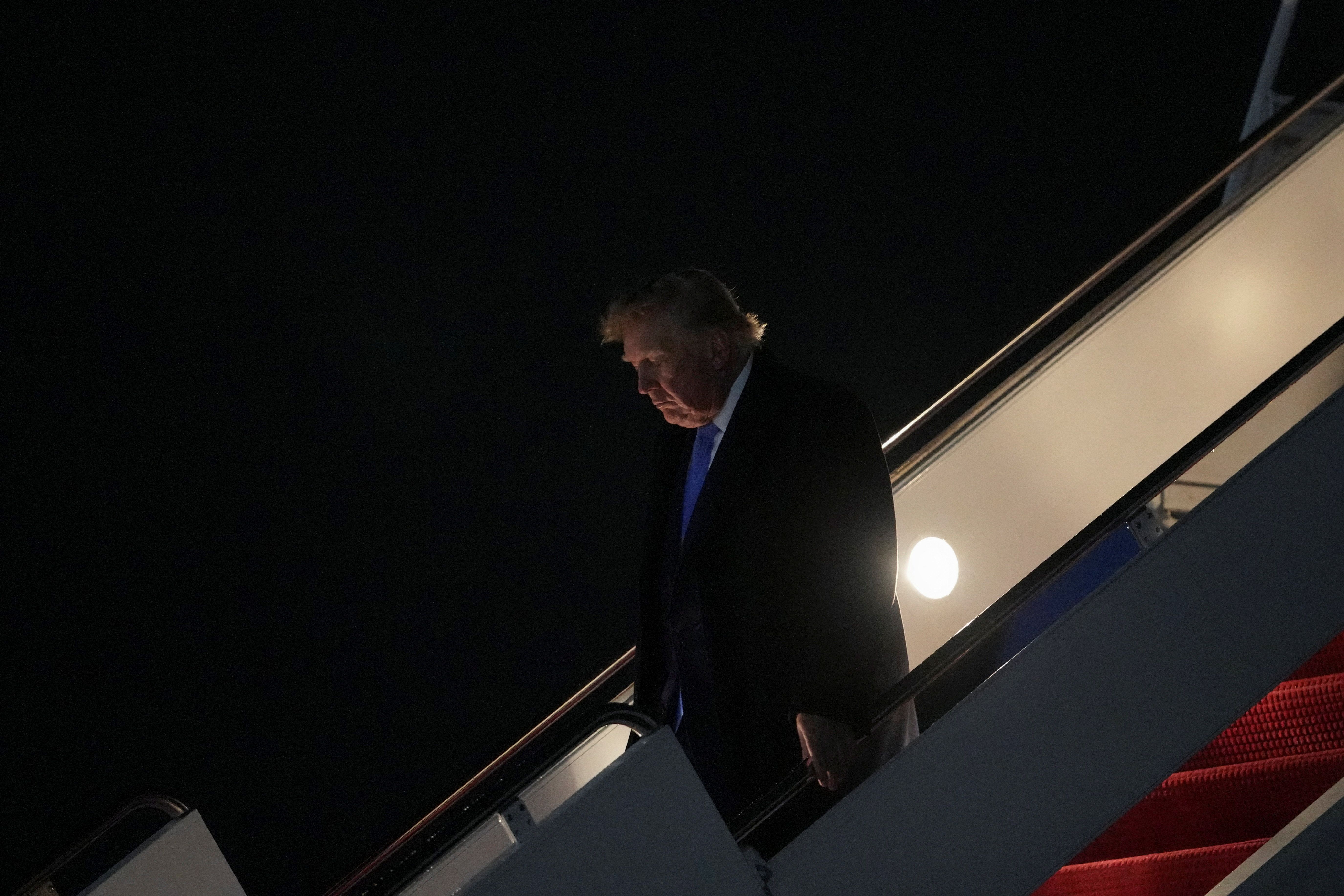 President Trump descending Air Force One.