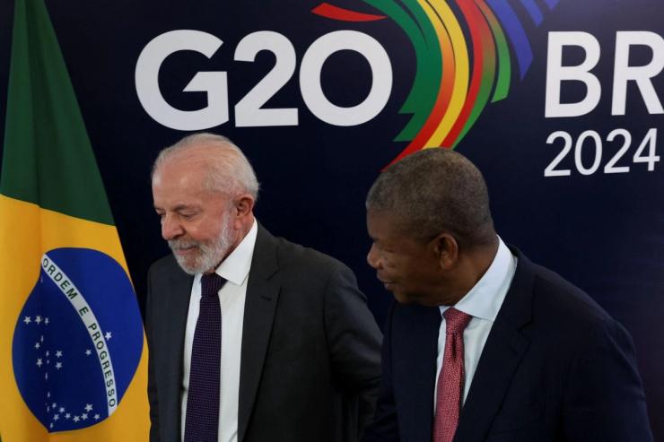 Brazil’s President Lula Inacio Lula da Silva meets with Angola’s President Joao Manuel Goncalves Lourenco, ahead of the G20 summit, in Rio de Janeiro.