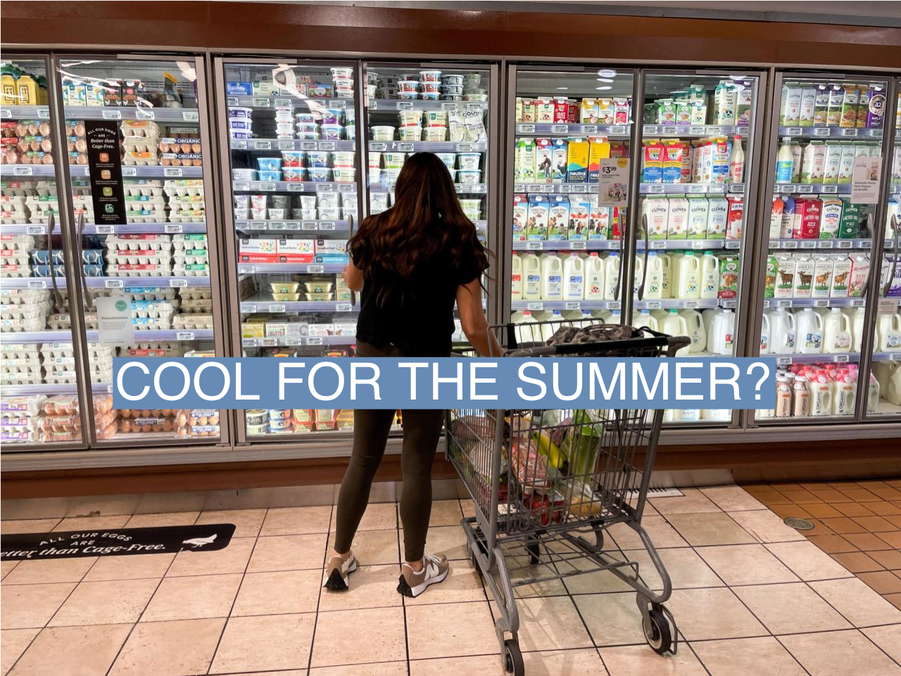 A woman shops in a supermarket.