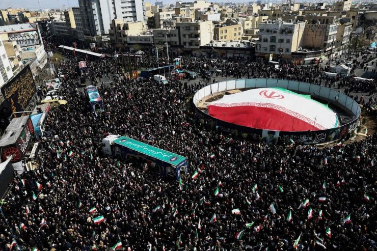 A gathering for Ali Larijani’s funeral.